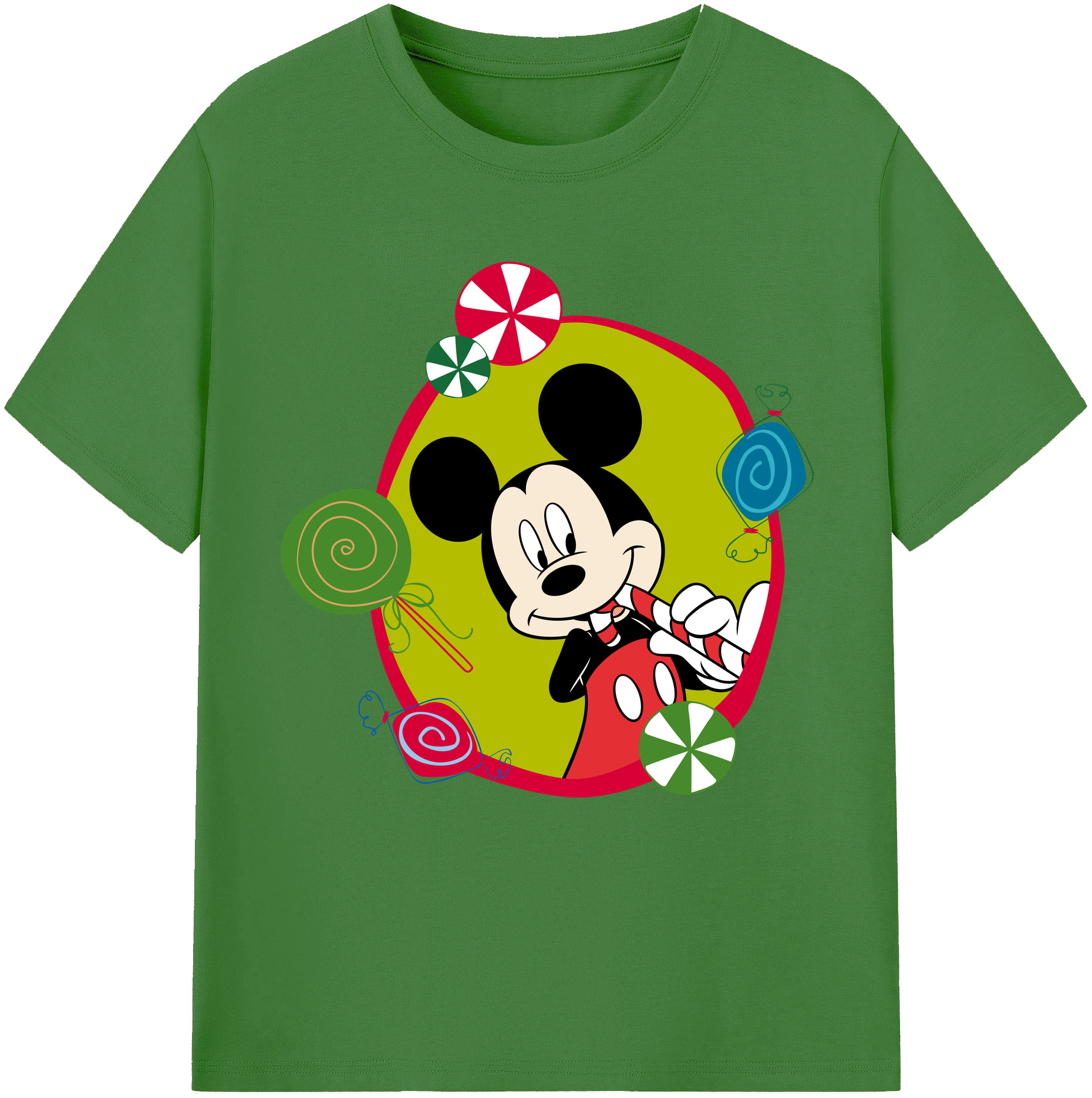 （画像用） ミッキーマウス Mickey Mouse レディースカジュアルプリントTシャツ（綿100％）